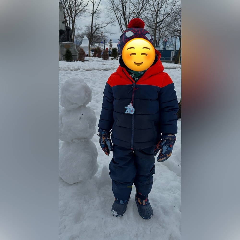 Boy snow suit. Jacket, pants and boots